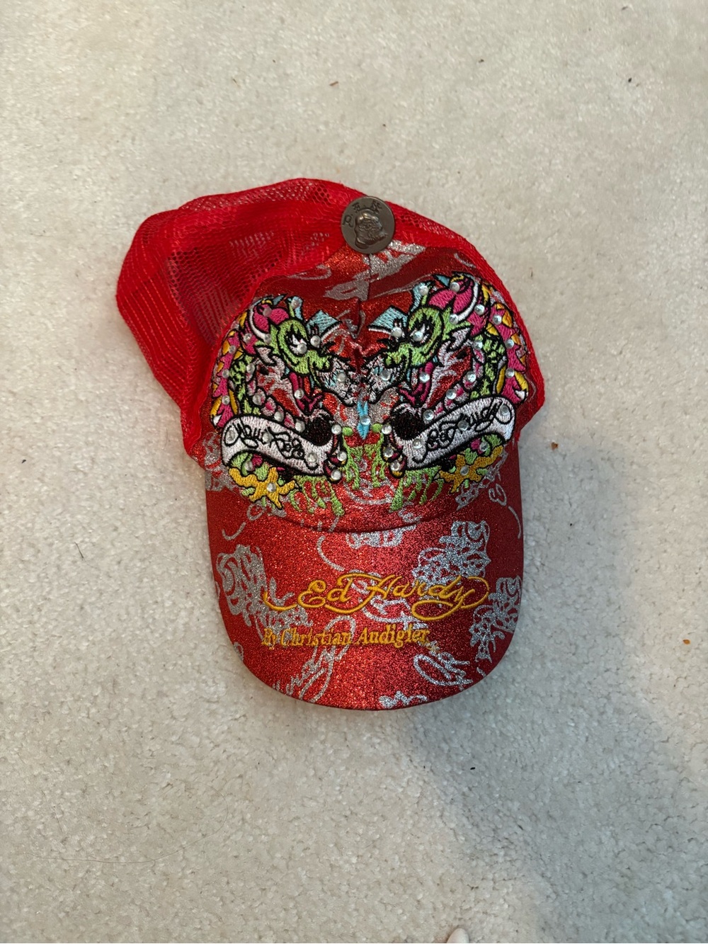 Ed Hardy vintage red trucker hat